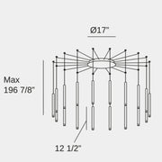 Bover Candle 18-lt 17" LED Pendant