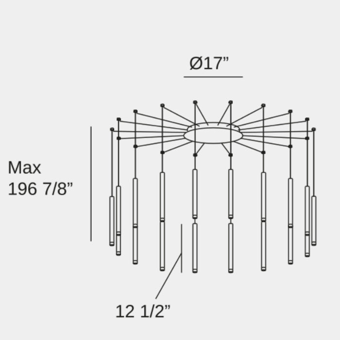 Bover Candle 18-lt 17" LED Pendant