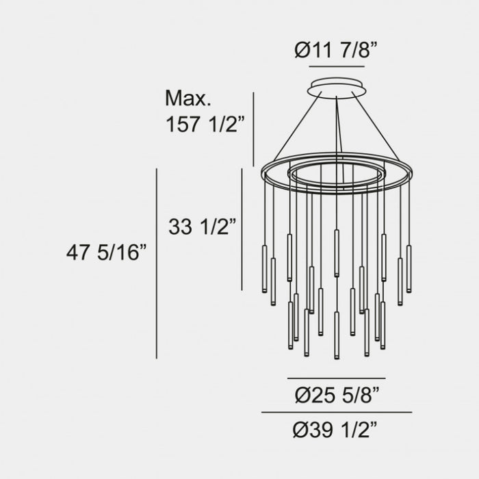 Bover Candle 18-lt 40" LED Chandelier