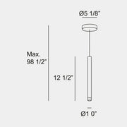 Bover Candle 1-lt 1" LED Pendant