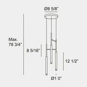 Bover Candle 3-lt 9" LED Pendant