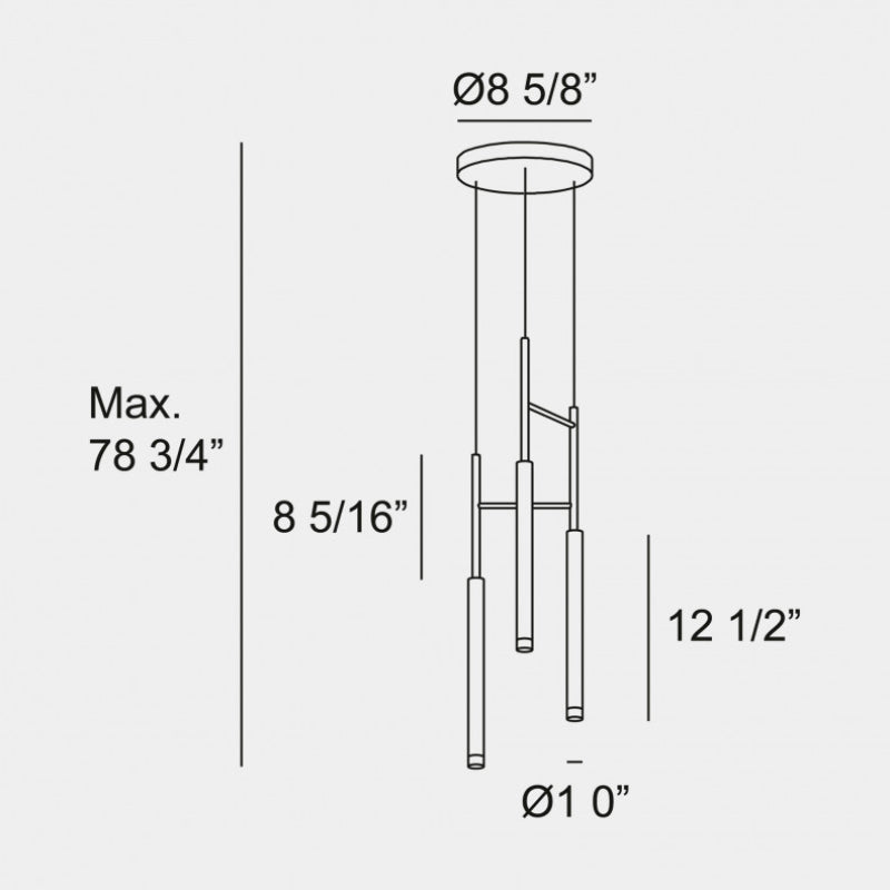 Bover Candle 3-lt 9" LED Pendant