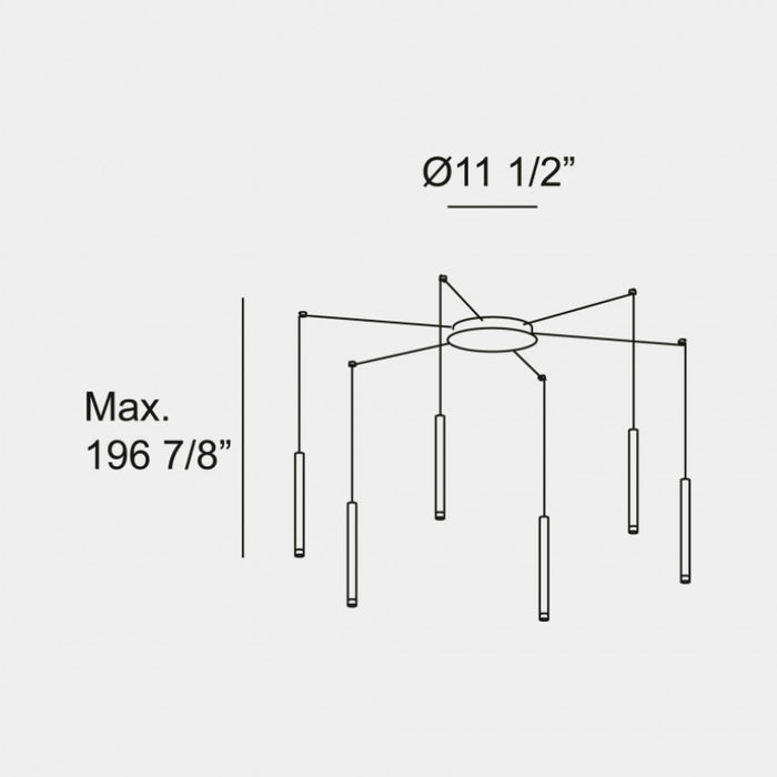 Bover Candle 6-lt 12" LED Pendant