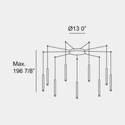 Bover Candle 9-lt 13" LED Pendant