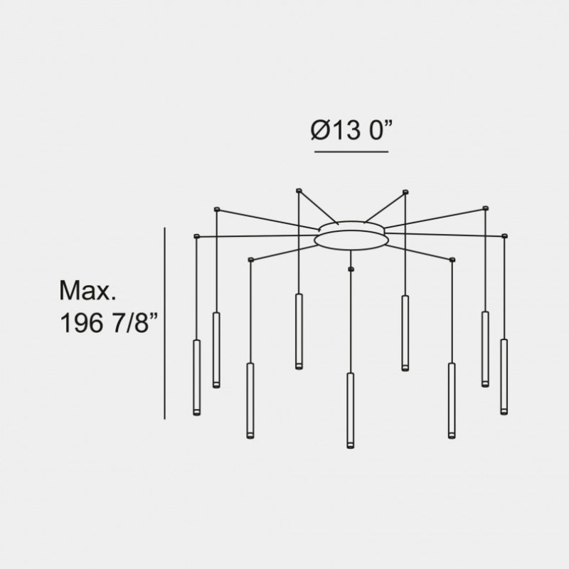 Bover Candle 9-lt 13" LED Pendant