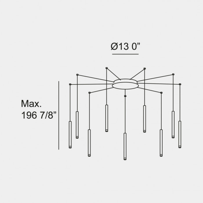 Bover Candle 9-lt 13" LED Pendant