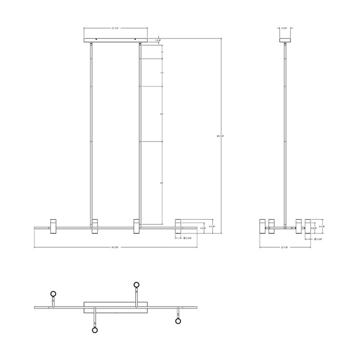 Dals CAPD72-CC Quartet 4-lt 72" LED Pendant