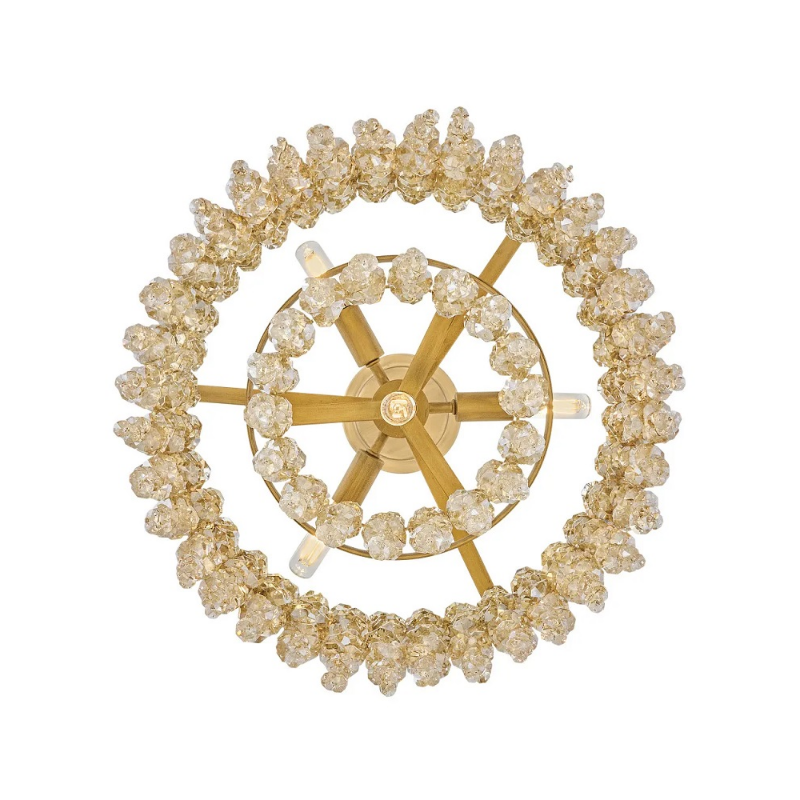 Fredrick Ramond FR41493 Rubina 4-lt 18" LED Pendant - Burnished Gold/Light Amber Crystal