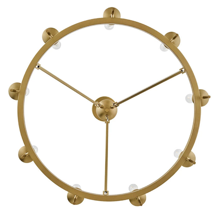 Hinkley 47475 Copley 9-lt 28" LED Chandelier - Lacquered Brass