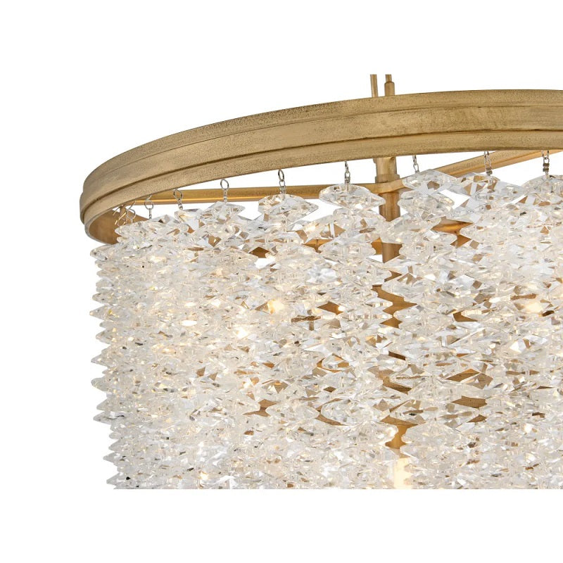 Fredrick Ramond FR41493 Rubina 4-lt 18" LED Pendant - Burnished Gold/Clear Crystal