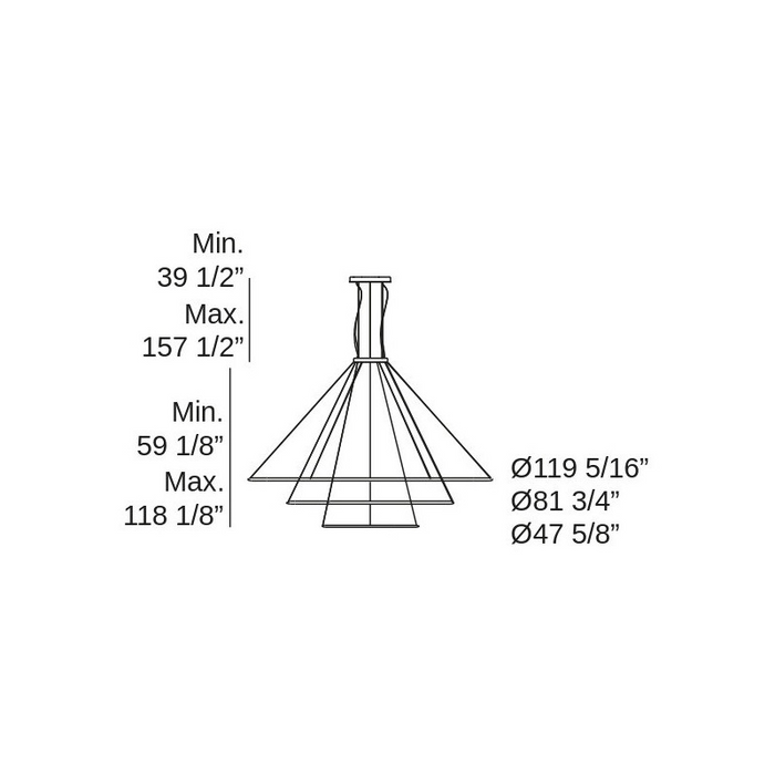 Bover Circular S/3L 3-lt 119" LED Pendant, Outward Light