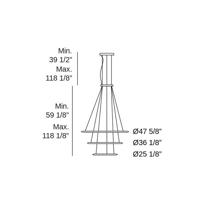 Bover Circular S/3L 3-lt 48" LED Pendant, Outward Light