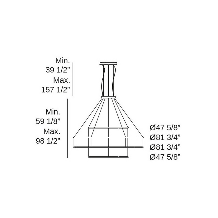 Bover Circular S/4L 4-lt 82" LED Pendant, Outward Light