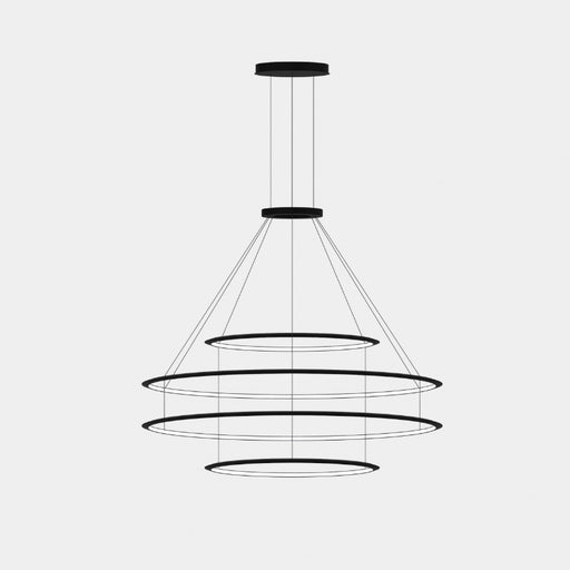 Bover Circular S/4L 4-lt 48" LED Pendant, Inward Light-Black