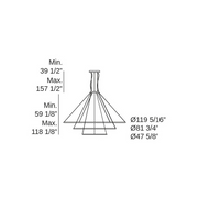 Bover Circular S/3L 3-lt 119" LED Pendant, Inward Light