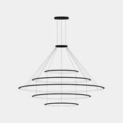 Bover Circular S/5L 5-lt 82" LED Pendant, Inward Light-Black