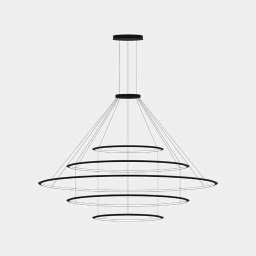 Bover Circular S/5L 5-lt 82" LED Pendant, Inward Light-Black