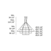 Bover Circular S/5L 5-lt 82" LED Pendant, Inward Light