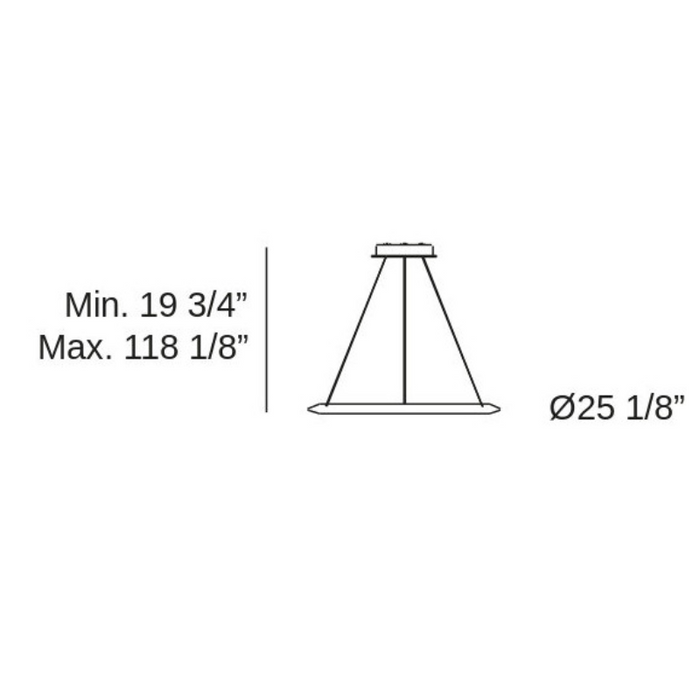 Bover Circular S/60/H 1-lt 25" LED Pendant, Downward Light