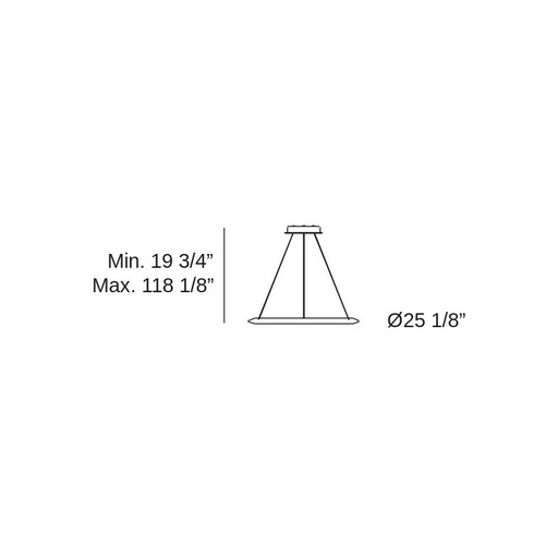 Bover Circular S/60/H 1-lt 25" LED Pendant, Outward Light