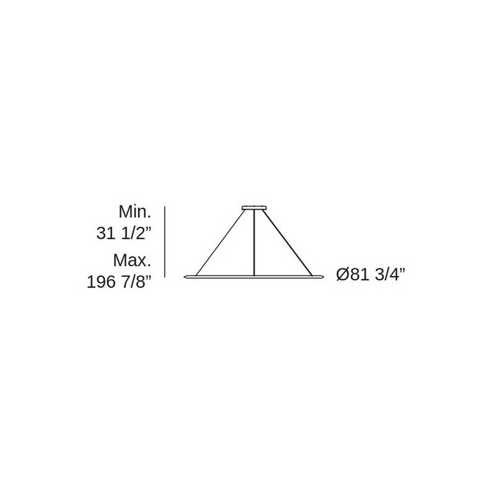 Bover Circular S/200/H 1-lt 82" LED Pendant, Inward Light