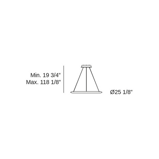 Bover Circular S/60/H 1-lt 25" LED Pendant, Inward Light