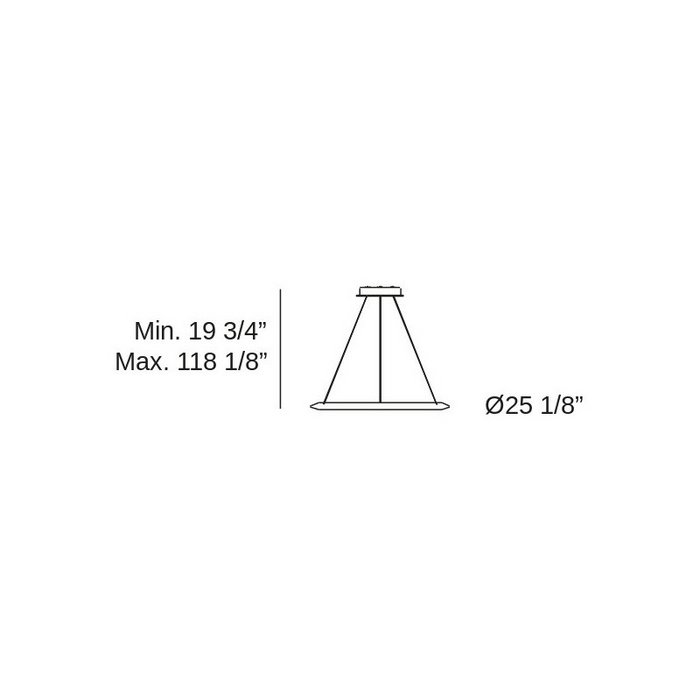 Bover Circular S/60/H 1-lt 25" LED Pendant, Inward Light