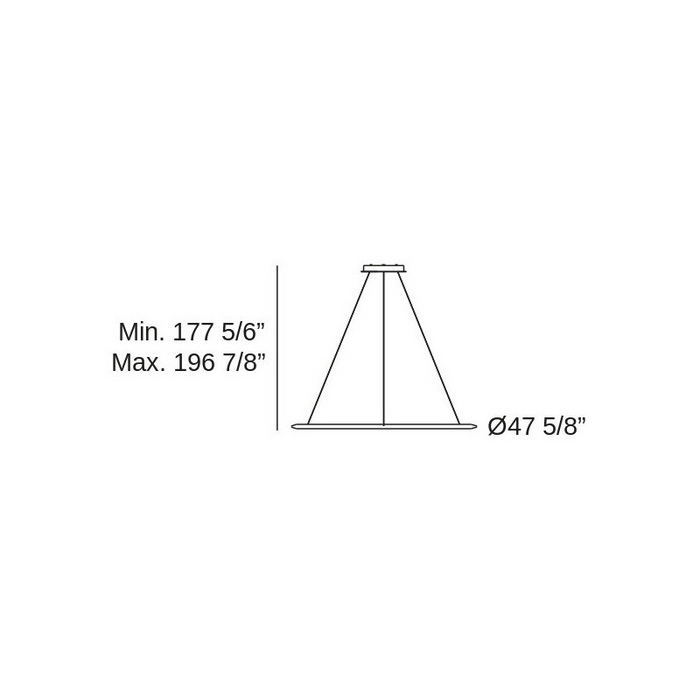 Bover Circular S/120/H 1-lt 48" LED Pendant, Inward Light