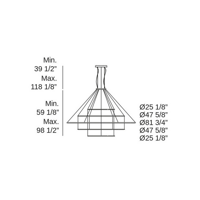 Bover Circular S/5L 5-lt 82" LED Pendant, Outward Light
