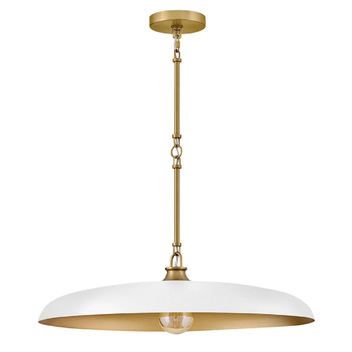 Hinkley 48165 Sadie 1-lt 24" LED Chandelier - Lacquered Brass/Chalk White