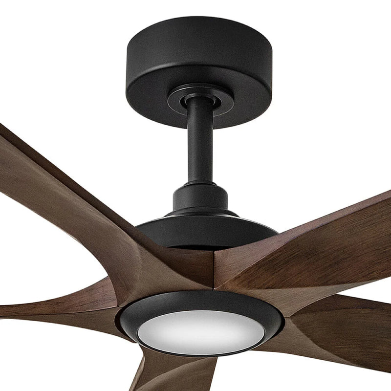Hinkley 907358 Layton 58" Smart Ceiling Fan with LED Light Kit - Matte Black/Walnut