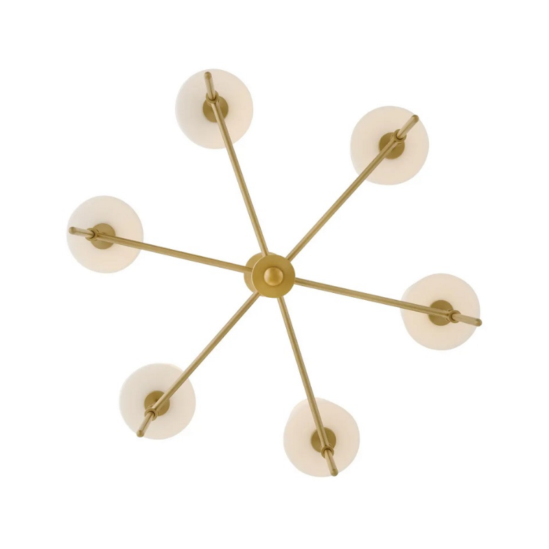Hinkley 46954 Saunders 6-lt 30" LED Chandelier - Lacquered Brass