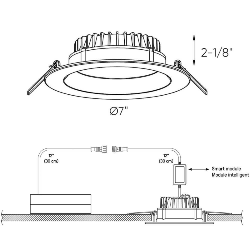 Dals DCP-DDP6 Etch Pro 6" Smart Regressed Recessed Light, RGB+CCT