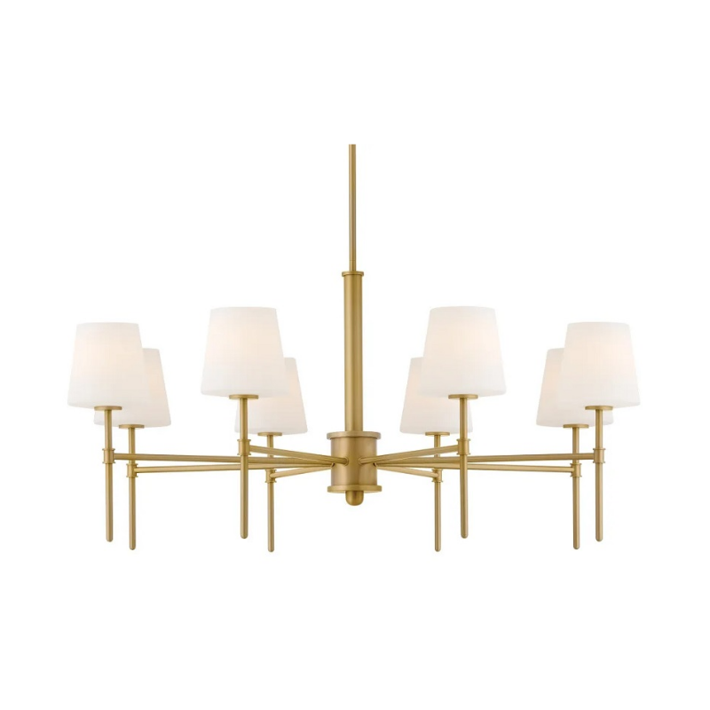 Hinkley 46956 Saunders 8-lt 40" LED Chandelier - Lacquered Brass