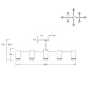 Arteriors DFC16 Loryn 8-lt 46" Semi Flush Mount