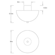 Arteriors DFC18 Malta 3-lt 18" Semi Flush Mount