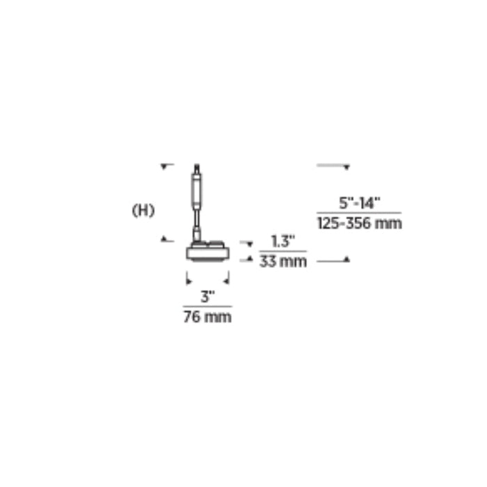 Visual Comfort 700MPBRM 3" 9.2W LED Brim Head with Monopoint Canopy, 5" Stem