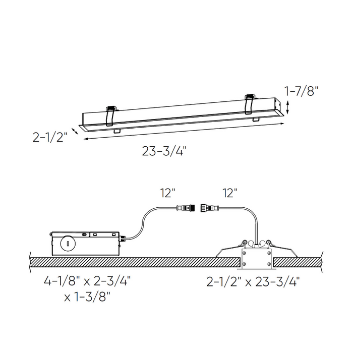 Dals LNR24-CC 24" Boulevard Architectural Recessed Light, 5CCT Selectable, 120-347V