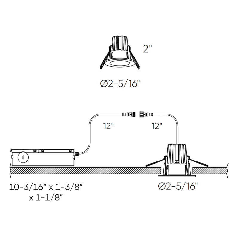 Dals RGR1-CC RGR 1" Round Regressed Downlight, 5CCT Selectable