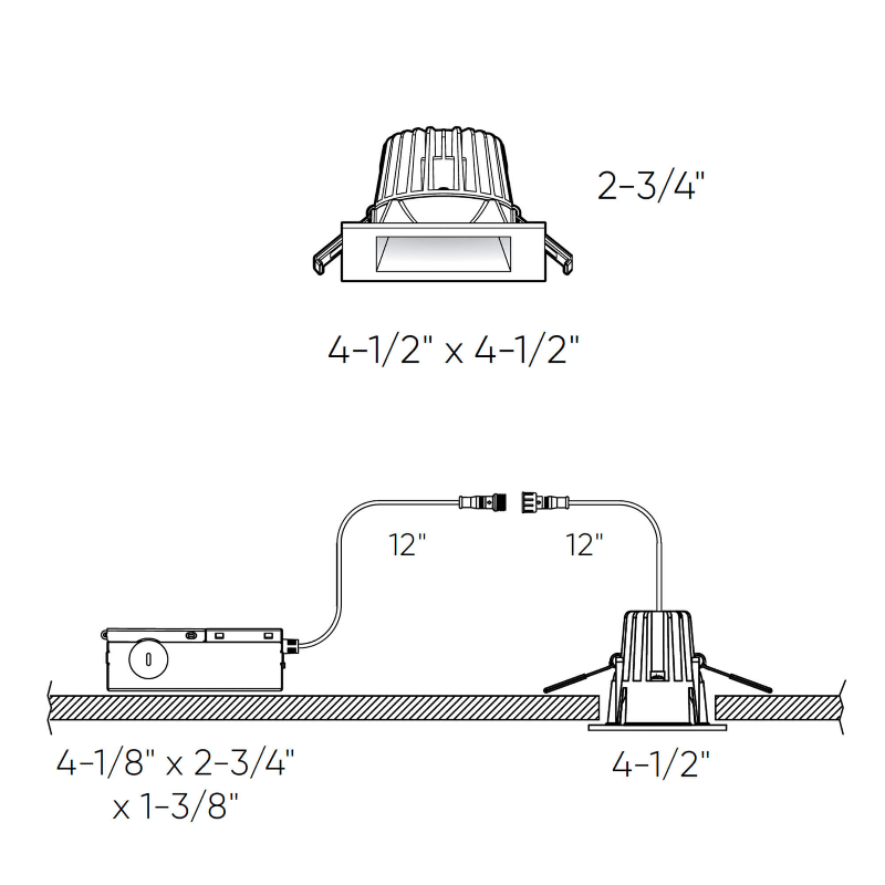 Dals RGR4SQ-CC RGR 4" Square Regressed Downlight, 5CCT Selectable, 120-347V