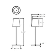 Dals RTL-3C Glam 14" Tall Outdoor Rechargeable Table Lamp