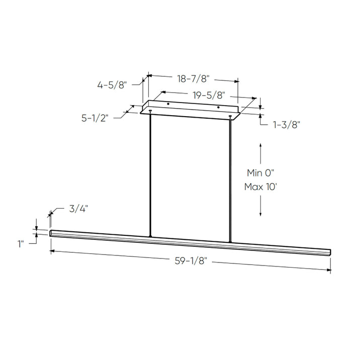 Dals SLPD60-CC Current 1-lt 60" LED Pendant