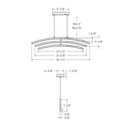 Dals W3PD36-CC Sway 3-lt 36" LED Pendant