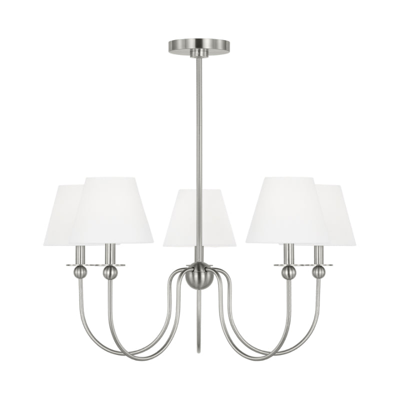Visual Comfort DJC1255 Elsay 5-lt 30" Medium Chandelier - Brushed Nickel