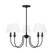 Visual Comfort DJC1255 Elsay 5-lt 30" Medium Chandelier - Midnight Black