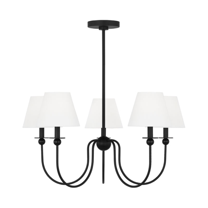 Visual Comfort DJC1255 Elsay 5-lt 30" Medium Chandelier - Midnight Black