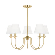 Visual Comfort DJC1255 Elsay 5-lt 30" Medium Chandelier - Satin Brass
