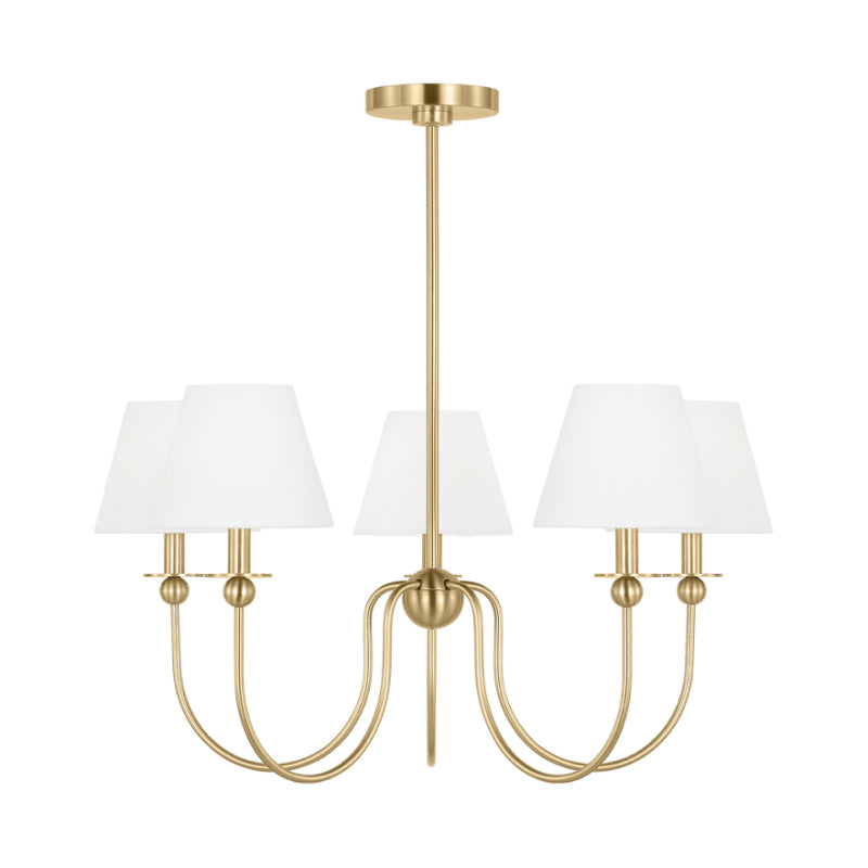 Visual Comfort DJC1255 Elsay 5-lt 30" Medium Chandelier - Satin Brass