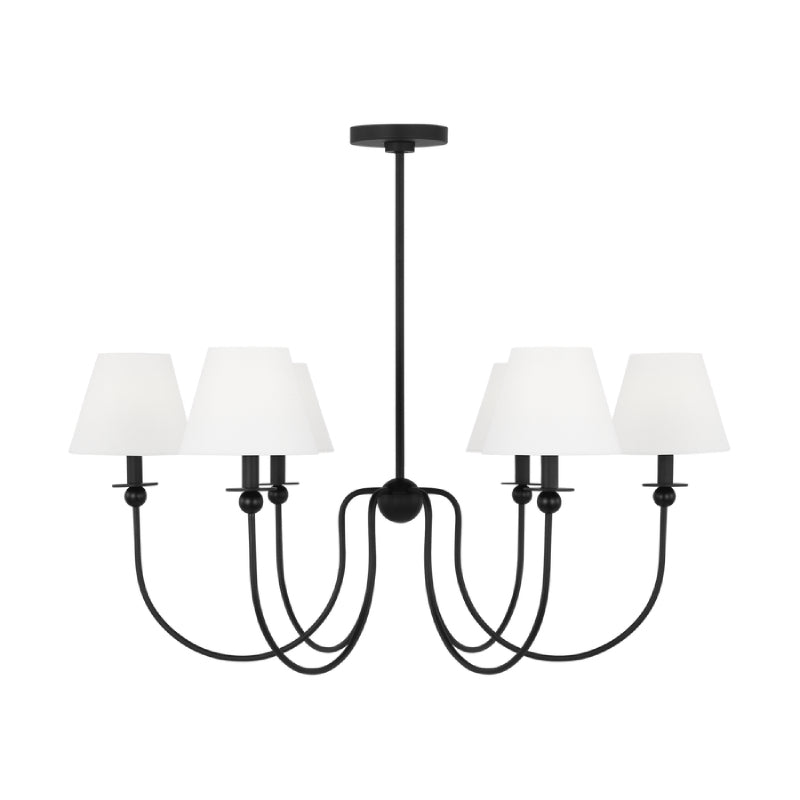 Visual Comfort DJC1246 Elsay 6-lt 36" Large Chandelier - Midnight Black
