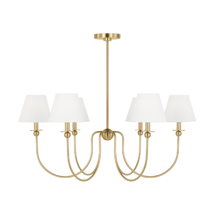 Visual Comfort DJC1246 Elsay 6-lt 36" Large Chandelier - Satin Brass